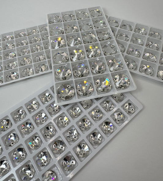 Sew on Glass Rhinestone - Rivoli - Crystal